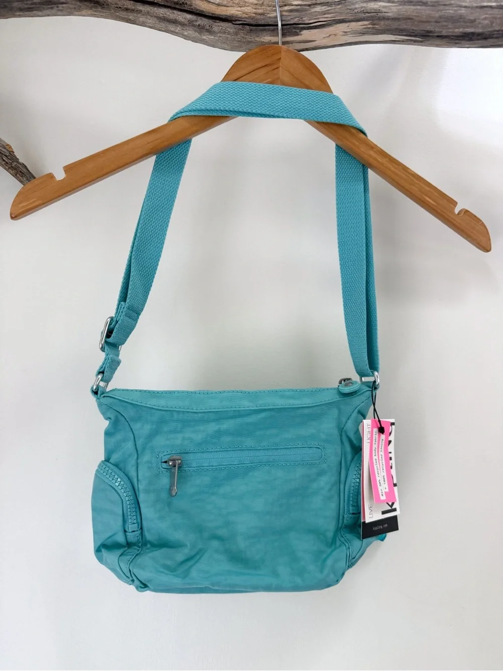Kipling | Gabbie Mini Crossbody Bag Purse Deepest Aqua Blue Nylon Monkey NWT New